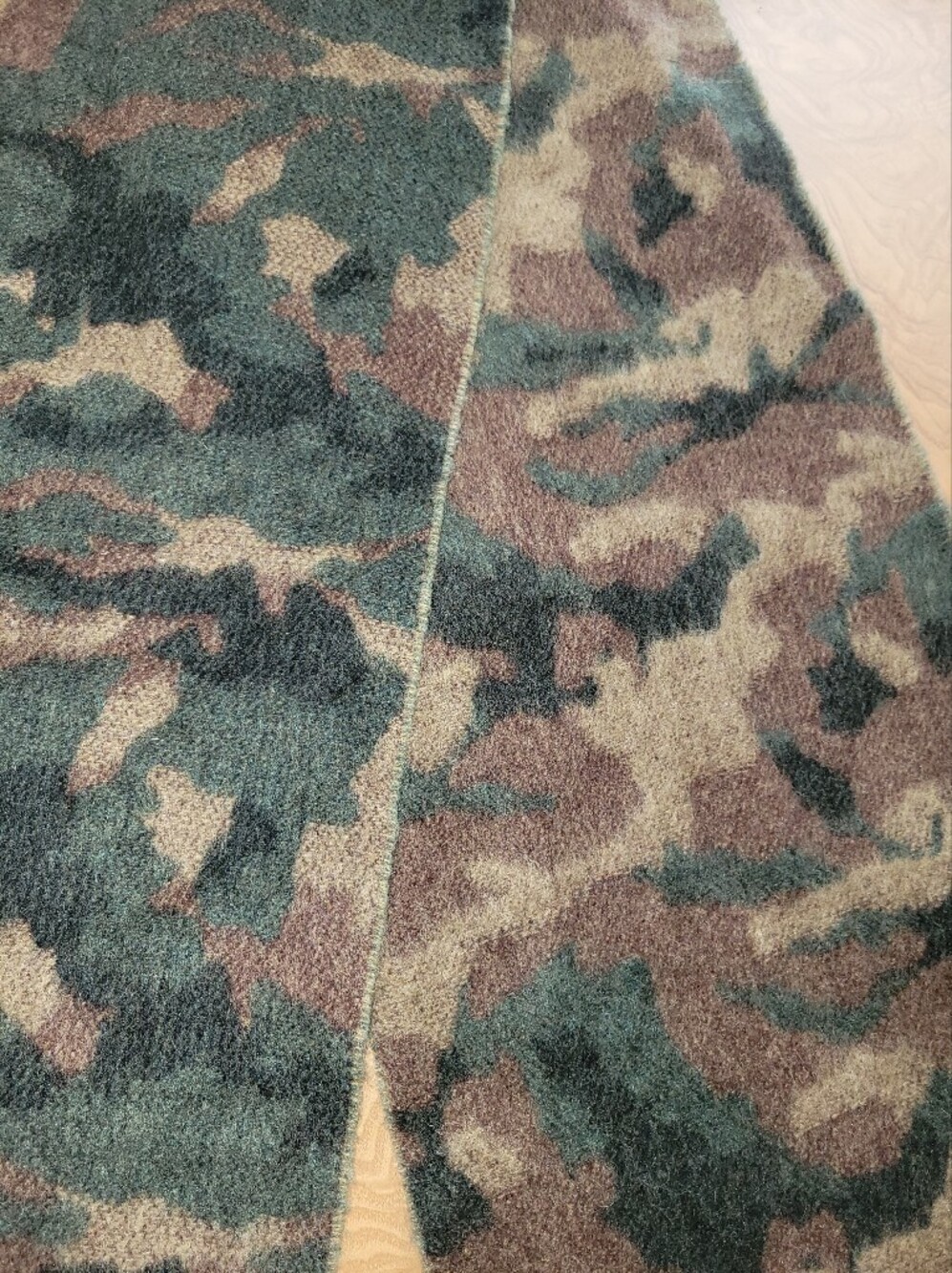 Polo Ralph Lauren Camo Scarf Made in Italy Lambswool Blend Fringed Woodland - Picture 4 of 6